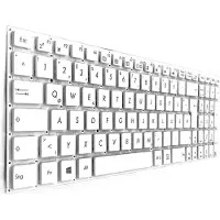T-ProTek DUITS - Wit toetsenbord, toetsenbord zonder frame, compatibel met Asus EeeBook E502MA, E502SA