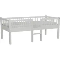Vipack Halfhoogslaper Forrest - 90 X 200cm - Massief Beukenhout - Wit - - Halfhoogslaper - Wit - Hout Eenpersoons Halfhoogslaper