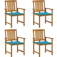 Syfax Tuinstoelen 4 st met kussens massief acaciahout