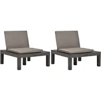 Syfax Loungestoelen 2 st met kussens kunststof antraciet