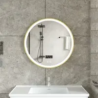 Quality Heating Spiegel voor de badkamer - Goud - Diameter 60 cm, anti-condens, WiFi, 30W