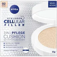Nivea Gezichtsverzorging Make-up Gekleurd vloeistofkussen Hyaluron cellulaire Filler 3-in-1 verzorgingskussen No. 02 Mittel 15 ml
