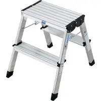 Krause 130013 Dubbele klaptrap, mini-trap, zwart, 2x2 treden