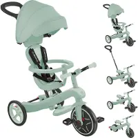 Globber Driewieler - Trike 4 in 1 in Pistachio ECO - groen - 4in1 converteerbaar - met duwstang - vanaf 10 maanden tot 5 jaar