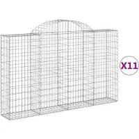 vidaXL Schanskorven 11 st gewelfd 200x30x120/140 cm ijzer