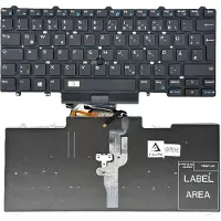 T-ProTek DUITSE - Toetsenbord zonder rand, met verlichting, compatibel met DELL Latitude E7470