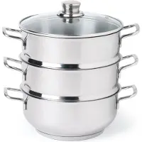 Excelsa stoomoven, 4-delige set, Cooking Tower, roestvrij staal, zilver