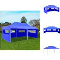 vidaXL Opklapbare partytent, blauw, 3x6 meter - Paviljoens & partytenten