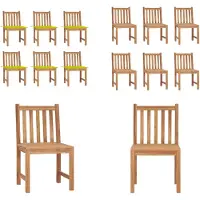 vidaXL Tuinstoelen 6 st met kussens massief teakhout - Tuinstoel - Tuinstoelen - Buitenstoel - Buitenstoelen
