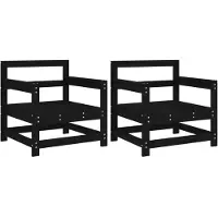 Syfax Tuinstoelen 2 st massief grenenhout zwart