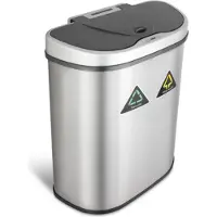 Rijoka Prullenbak met Sensor Dubbel 70 Liter RVS Soft Close Vingerafdrukvrij