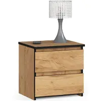 Akord Nachtkastje CL2 met 2 Lades / Furniture Factory / Craft Eik / 40 x 40 x 35 cm