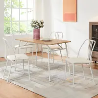 En.casa Eetkamerset Omso 5-delig eikenkleurig en wit []