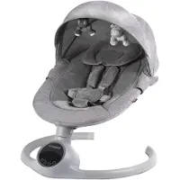 Coil Babywippe, Elektrische babystoel, Multifunctionele babystoel, 5 schommelstanden, Bluetooth, muziek, 5-punts veiligheidsgordel, Tuya-app, grijs/zilver