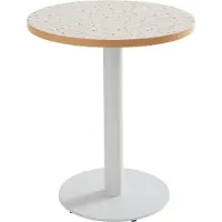 Oviala - Tafel met een diameter van 60 cm zwarte poot en terrazzo bekleding - Rivoli