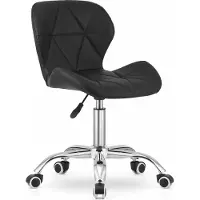 Modernhome Bureaustoel AVOLA DORY-21 Zwart, Kunstleer Zitting, Ergonomisch en Verstelbare Zithoogte, 5-Poot Chrome Basis, Geschikt voor Thuis en Kantoor, Max. 110 kg