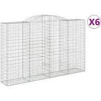 vidaXL Schanskorven 6 st gewelfd 300x50x180/200 cm ijzer