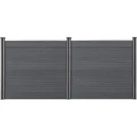 Neu.holz HKC Schuttingpaneel met palen grijs 165x314 cm