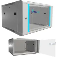 Extralink Hangende kast 6U 600x600 met grijze glazen deur - EX.8567