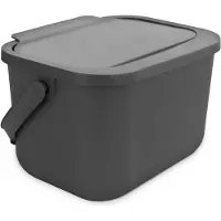 Practic - Bioafvalbak - composteerbak - inhoud 6 liter - Grijs - Mini Bini