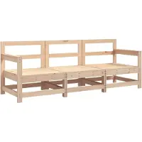 vidaXL 3-delige Loungeset massief grenenhout