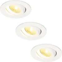 HOFTRONIC™ Set van 3 LED Inbouwspots Salerno wit 8 Watt 2700K IP44 kantelbaar