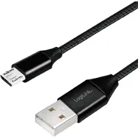 Logilink CU0144 USB-kabel USB 2.0 1 m USB A Micro-USB B Zwart