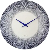 Nextime Deep 50 – Grote Wandklok – 50 cm – Koepelvormig Glas – Blauw – Stil