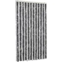 vidaXL Vliegenhor met grijze en zwarte chenille, 100x200 cm