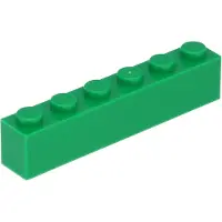 LEGO 50 stuks 3009 steenblok 1x6, basisstenen, 50 stuks, groen