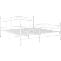 vidaXL Bedframe metaal wit 160x200 cm