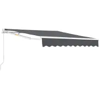 En.casa Zonnescherm luifel handbediend met knikarm 350x250 cm donkergrijs