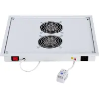 Triton ventilator, 220V/30W, 2 ventilatoren, thermostaat, grijs