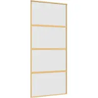 vidaXL Schuifdeur 90x205 cm mat ESG-glas en aluminium goudkleurig