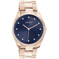Oozoo Timepieces - rosé goudkleurige horloge met rosé goudkleurige roestvrijstalen armband - C10967