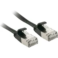 Lindy 47484 RJ45 Netwerkkabel, patchkabel CAT 6A U/FTP 5.00 m Zwart Snagless, Plat, Platte uitvoering 1 stuk(s)
