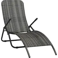 Syfax Ligbed inklapbaar poly rattan grijs