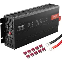 Vevor Pure Sinusomvormer 3000W DC 12V AC 230V LCD-schermomvormer met 3 stopcontacten