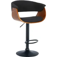 CLP Barkruk Vestal, bekleed met stof, houten zitvlak met armleuningen, in hoogte verstelbaar, metalen frame