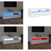 vidaXL Tv-meubel met LED-verlichting 120x35x40 cm wit - Tv-kast - Tv-kasten - Televisiekast - Televisiekasten