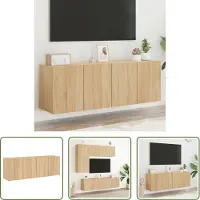 The Living Store Tv-meubels 2 st wandgemonteerd 60x30x41 cm sonoma eikenkleurig - Tv-meubel - Tv-meubelen - Tv Kast - Opbergkast