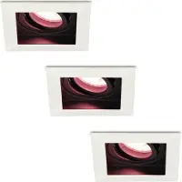 Hofronic 3x Durham slimme LED inbouwspots - WiFi & Bluetooth - Dimbaar via app - Kantelbaar - Vierkant - RGBWW - 5.5W - GU10 - Wit - IP20 voor binnen