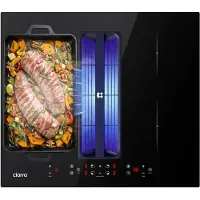 CIARRA ONE VMB594BBFEH - Kookplaat met Afzuigkap 60 cm Inductiekookplaat 4 zones Wasbaar, herbruikbaar en droogbaar Zeolietfilter Plasma⁺-Systemm Flex Zone Boost 7165 W