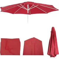 Mendler Vervangende hoes voor parasol N18, parasolhoes vervangende hoes, Ø 2,7m stof/textiel 5kg ~ rood