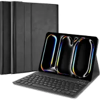 Cazy tablet Hoes met Toetsenbord geschikt voor iPad Pro 11 (2022) / Pro 11 (2021) - QWERTY Spanish Bluetooth Keyboard Case - Zwart