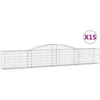 vidaXL Schanskorven 15 st gewelfd 400x30x60/80 cm ijzer