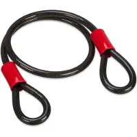 Relaxdays lus kabel, 1 meter, omhuld staalkabel met oogjes, Ø 12 mm, voor het beveiligen van fietsen, motorfietsen en tuinmeubels, zwart