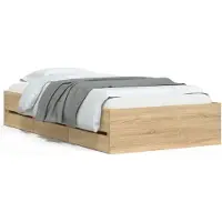 vidaXL Bedframe met lades bewerkt hout sonoma eikenkleurig 90x200 cm