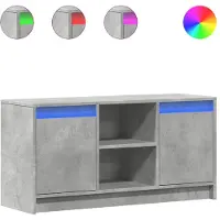 vidaXL Tv-meubel met LED 100x34x50 cm bewerkt hout betongrijs