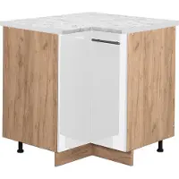 Vicco Fame-Line Hoekkast – 80.5 cm, WB Marmer Wit Hoogglans